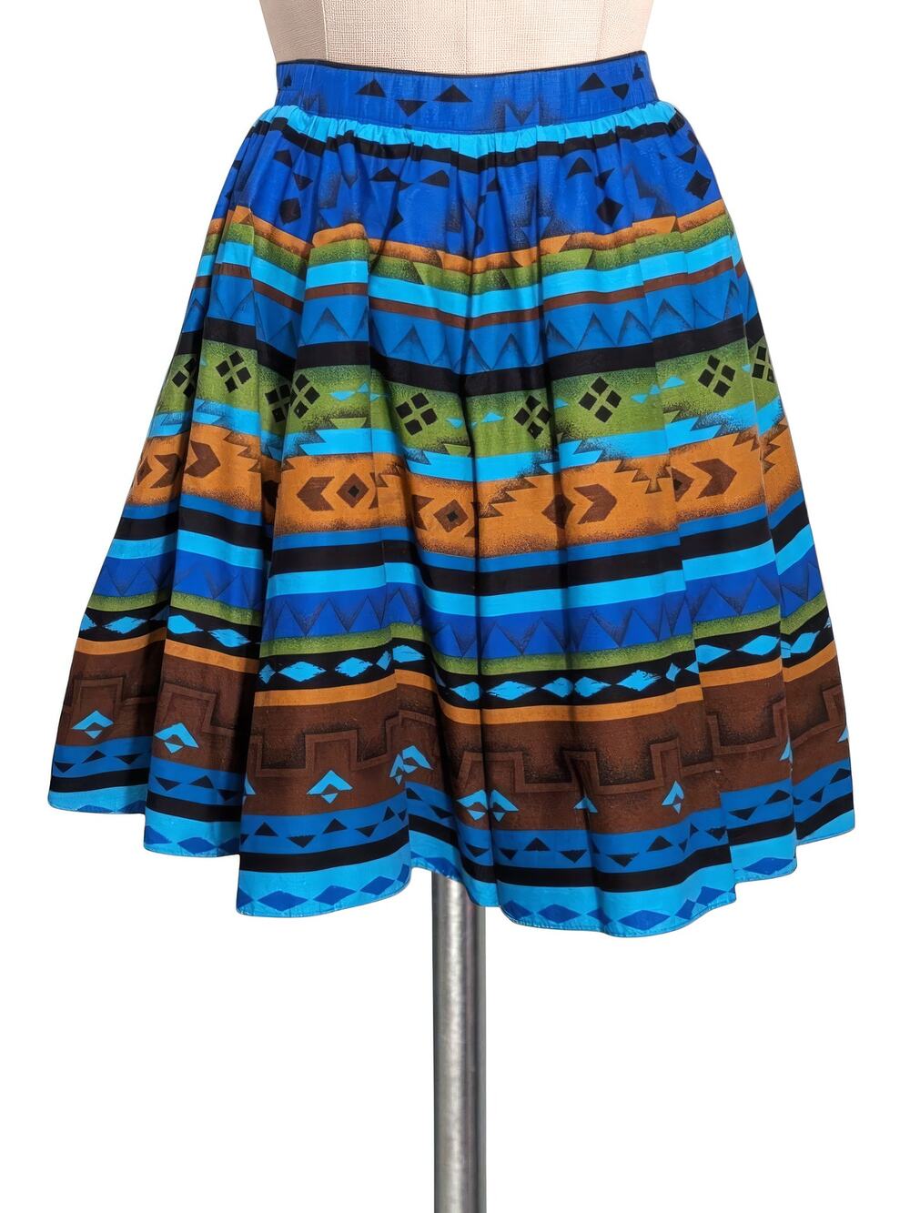 VINTAGE Southwestern Print Tribal Circle Skirt M/L